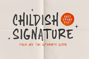 Childish Signature Font