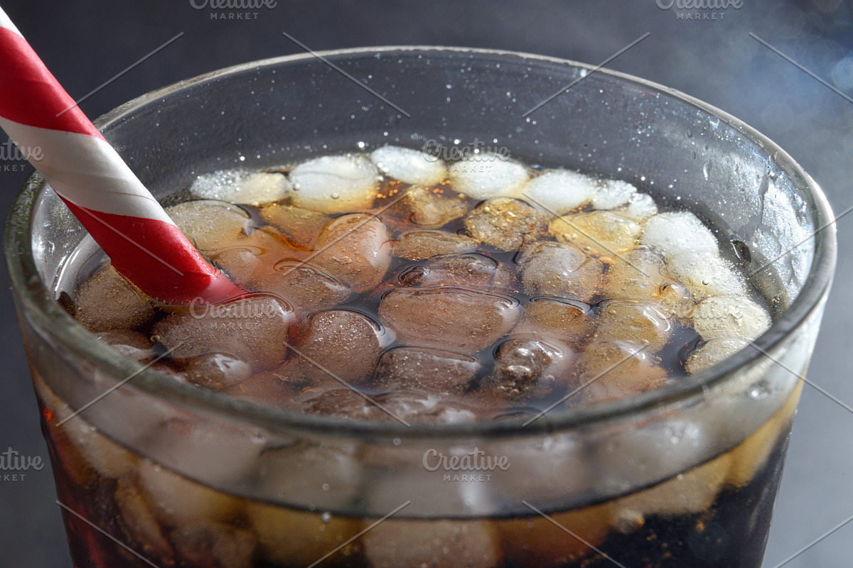 Glass with refreshing drink with ice elevated view, a Food & Drink Photo by Davizro's Market (Photo 1 of 2)