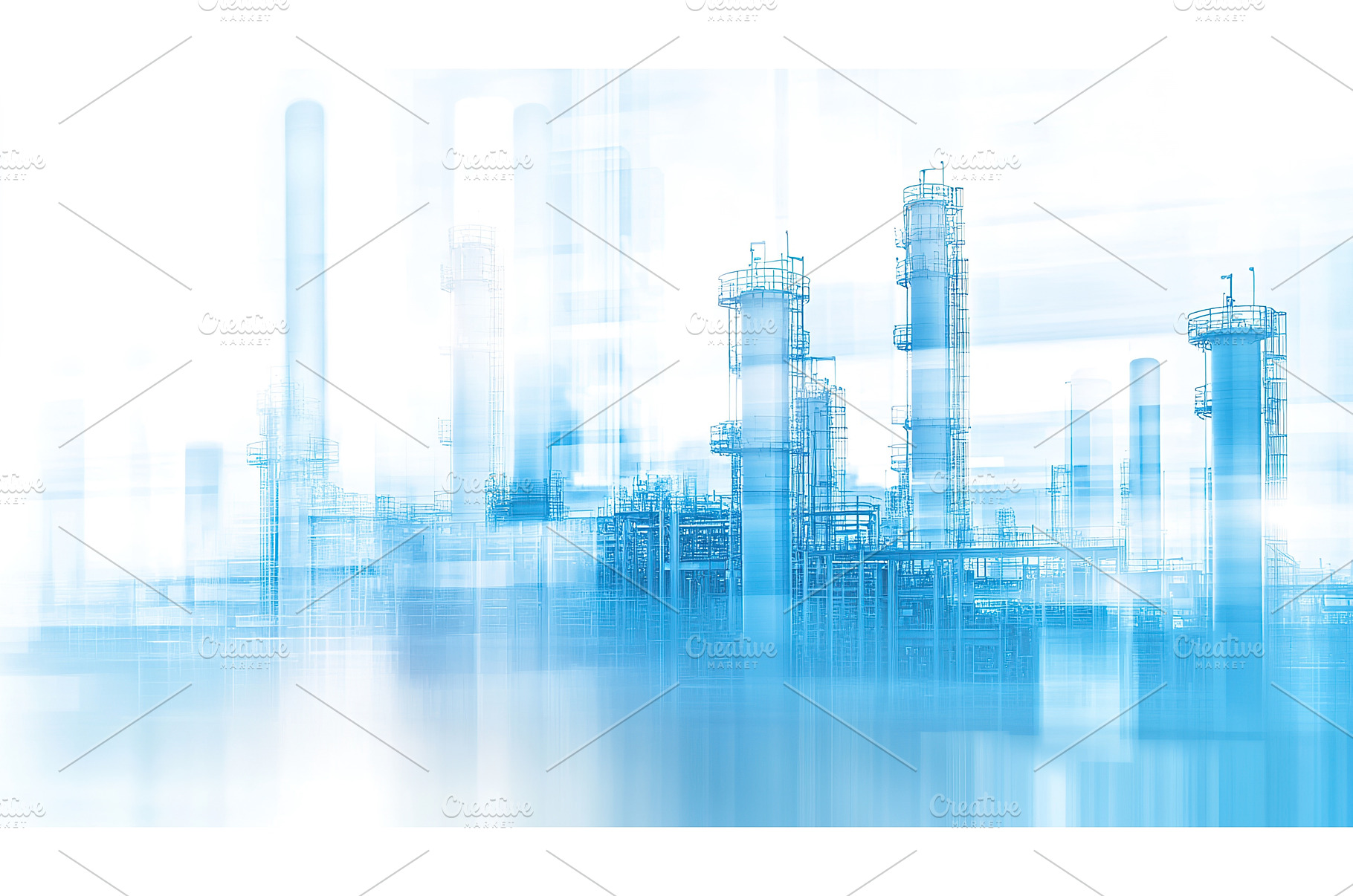 Futuristic industrial plant with, an Industrial Photo by Lermont51