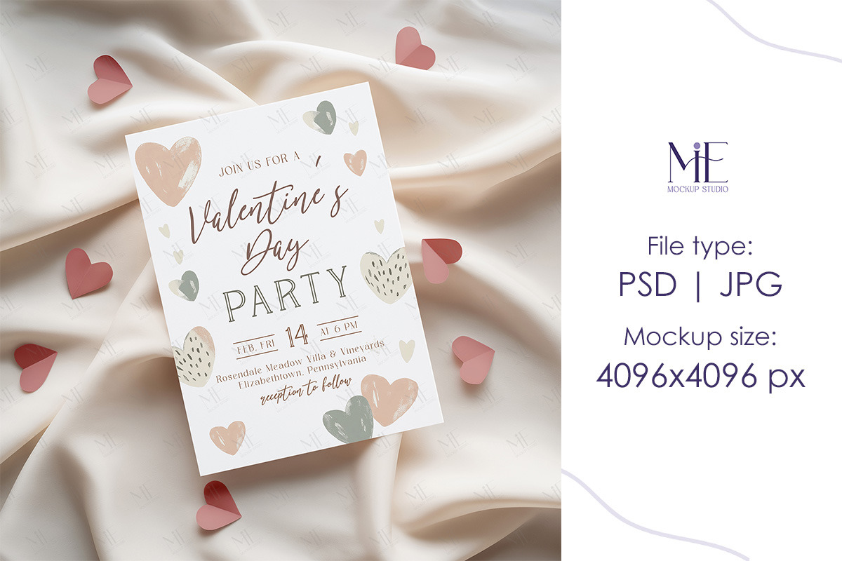 5x7 Card Mockup Wedding or Valentin, a Mockup by Mie Mockup Studio (Photo 3 of 7)