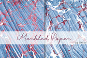 2 Hand Marbled Papers Waves, a Texture Graphic by Marblingdom (Thumbnail 1 of 3)