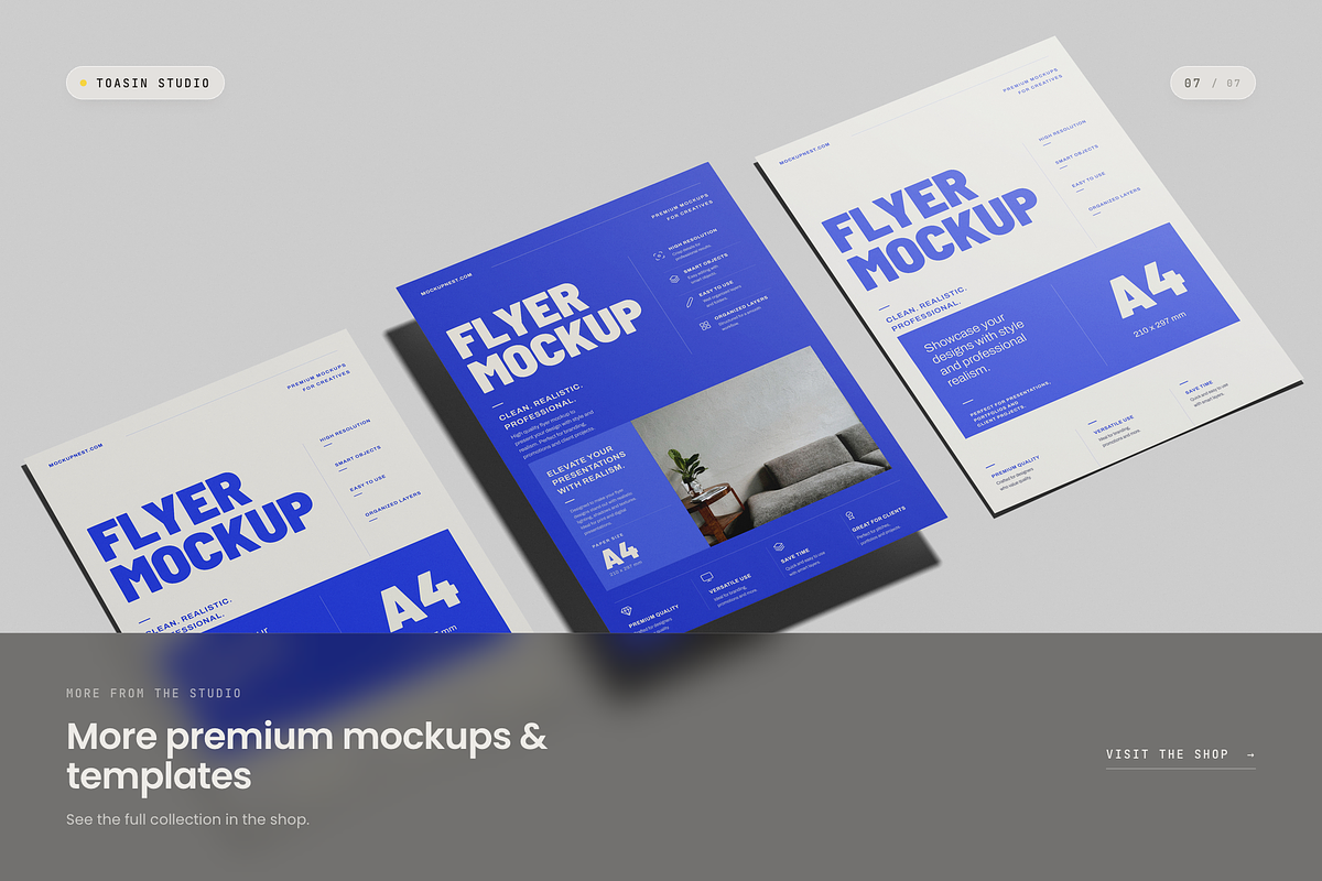 A4 Flyer Poster Mockup, an Advertising Mockup by Toasin Studio (Photo 7 of 7)