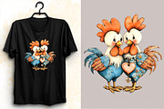 Whimsical Chicken Valentine Clipart, an Illustration by SVGArt (Thumbnail 7 of 8)