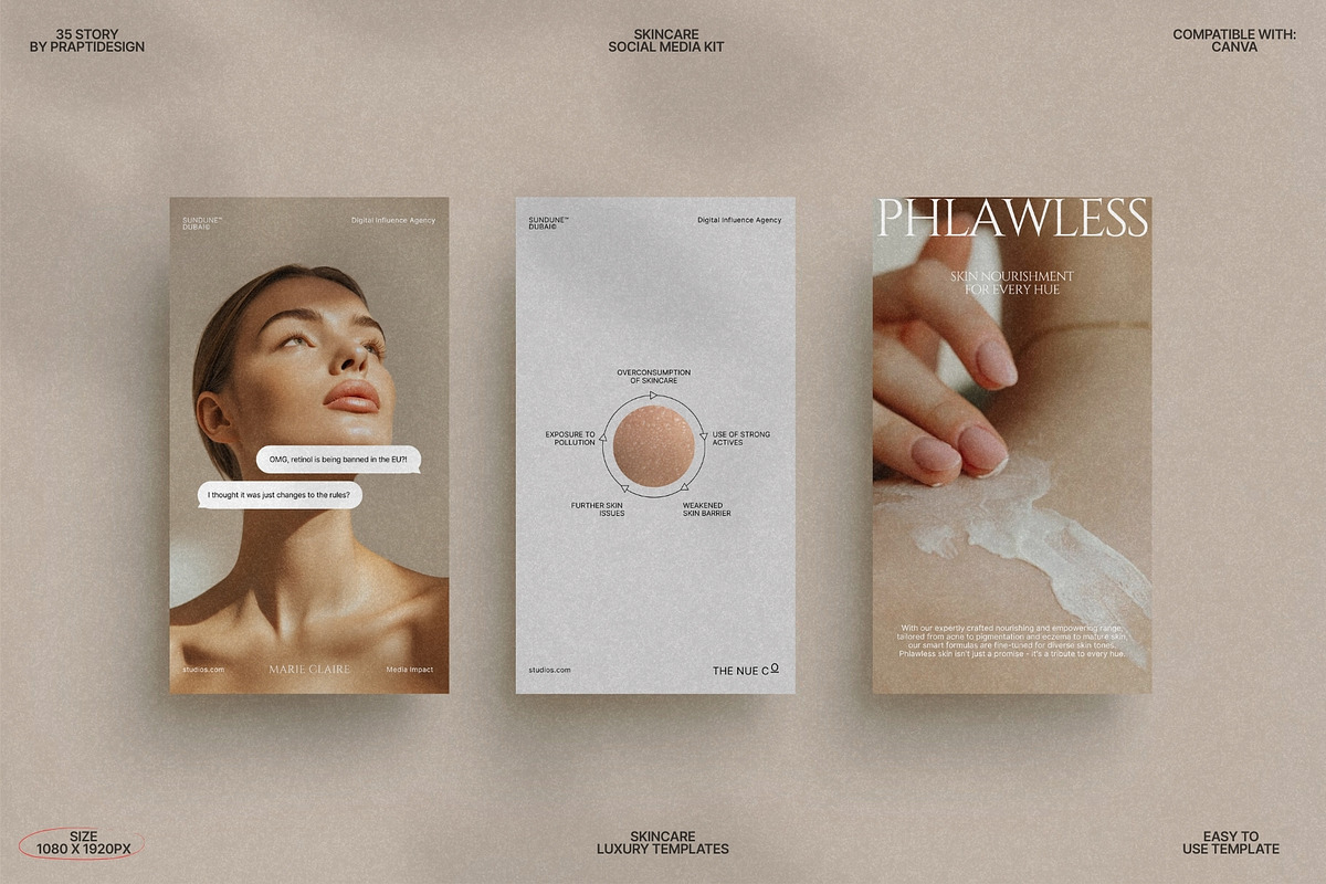 Neutral Skincare Story Templates preview 2