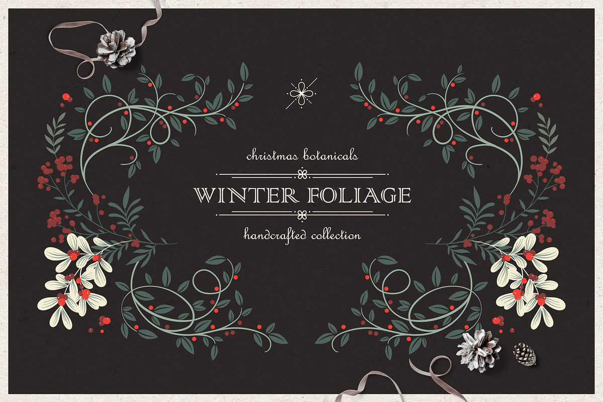 Winter Foliage Christmas Collection, a Decorative Illustration by Elena Paletskaya (Photo 1 of 8)