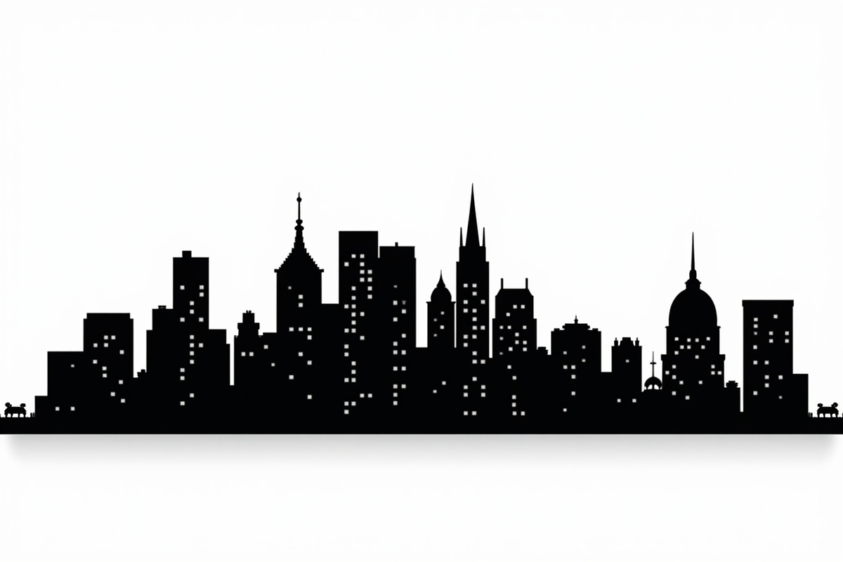 Modern City Skyline Silhouette Set, an Illustration by hafijul (Photo 5 of 7)