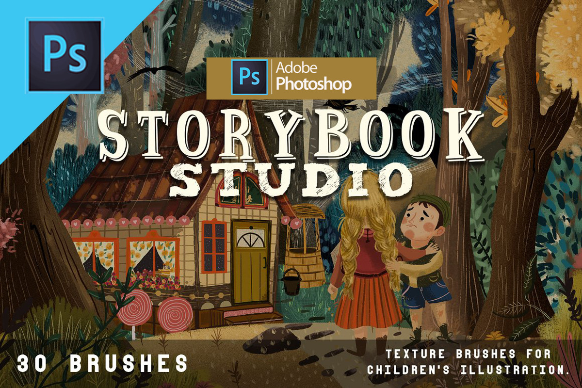 Storybook studio Photoshop, a Brush Add-On by Eliza Moreno Illustration (Photo 1 of 3)