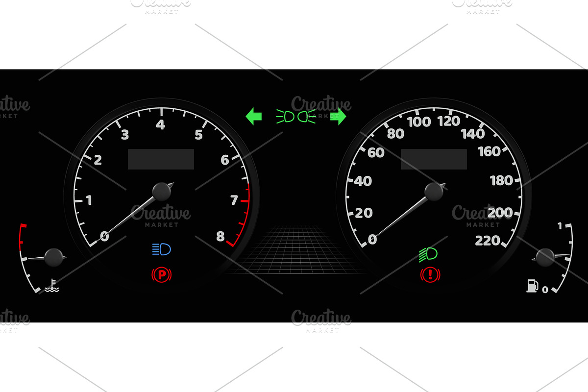 Car dashboard speedometer interface, a Technology Illustration by art PVP - market