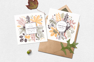 Autumn Cards & Invitations. Fall Set