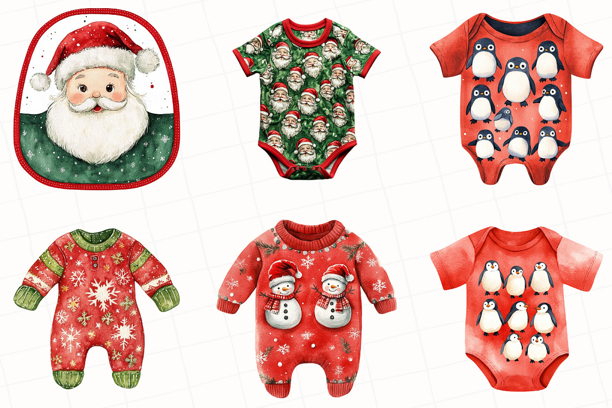 Christmas Baby Clothes Clipart, an Illustration by OK Design (Photo 4 of 5)