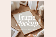 Beige Frame Mockup with Person, a Household Mockup by Tomasz Ganclerz (Thumbnail 1 of 4)