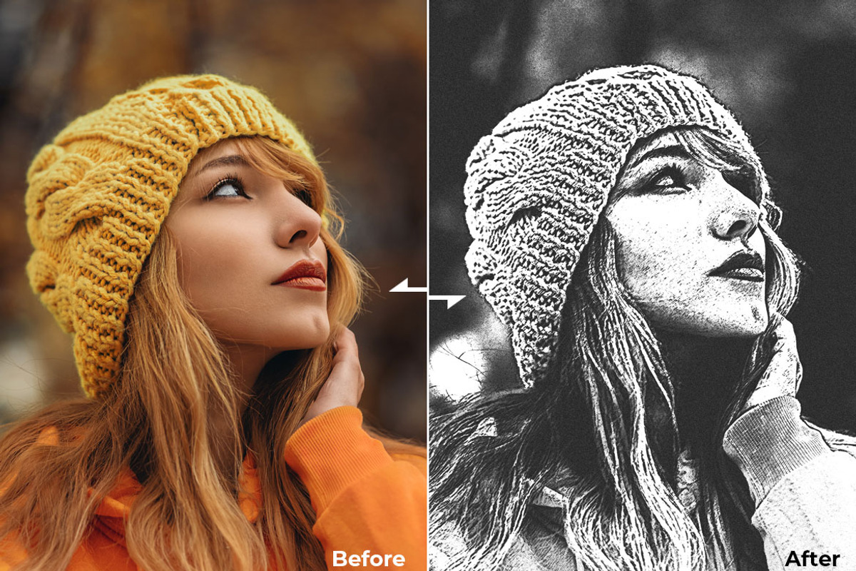Photoshop Action - Mono Sketch, an Action Add-On by Modaldesain (Photo 3 of 4)