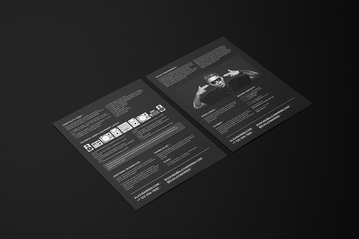 Dark DJ Press Kit / EPK Template, a Resume Template by vinyljunkie (Photo 11 of 11)