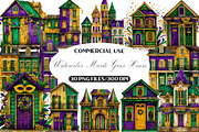 Watercolor Mardi Gras House Clipart, an Illustration by Black Bird Studio (Thumbnail 1 of 6)