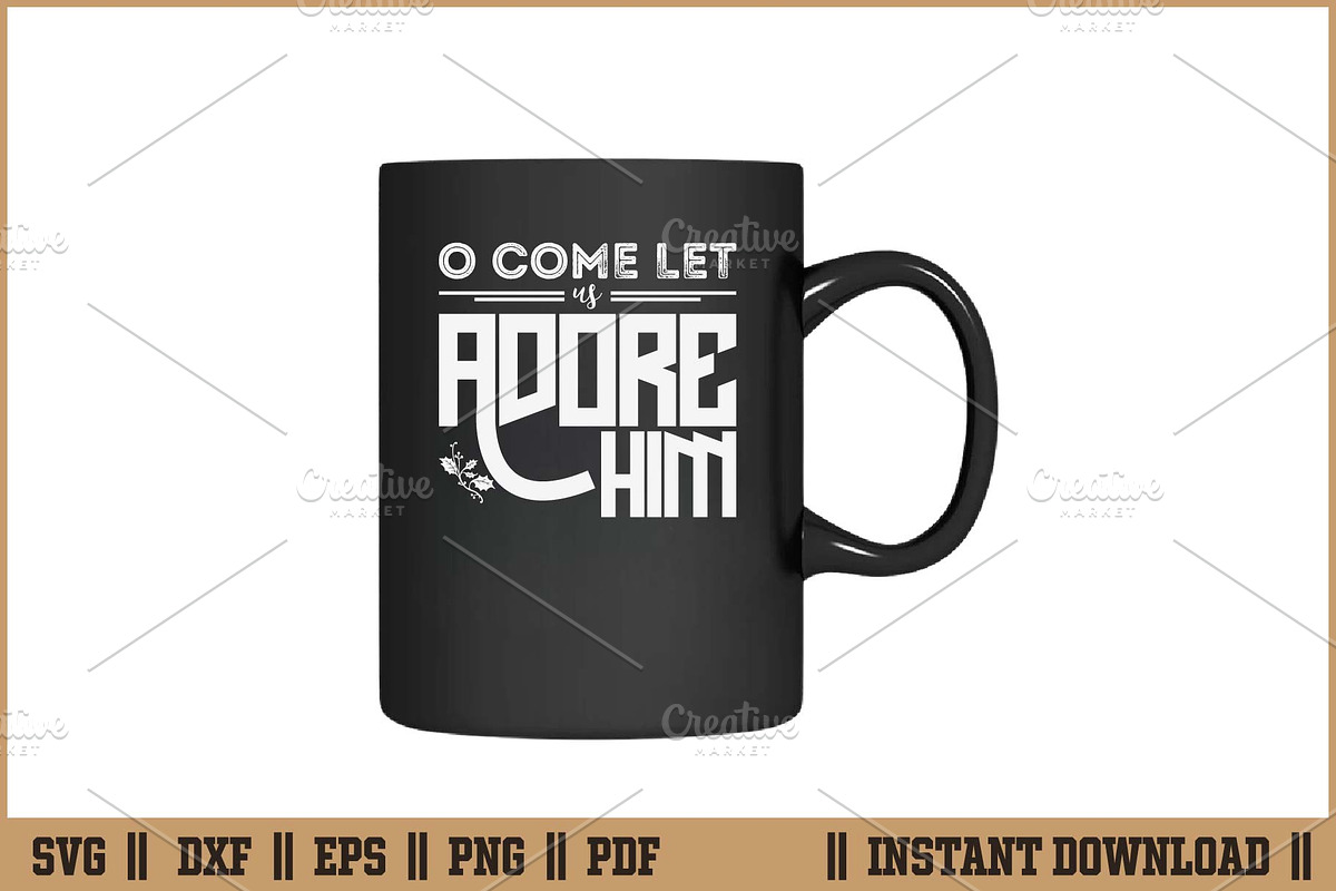 O Come Let Us Adore Him Holiday SVG, a Seasonal Illustration by Handy Arts Studio (Photo 3 of 3)