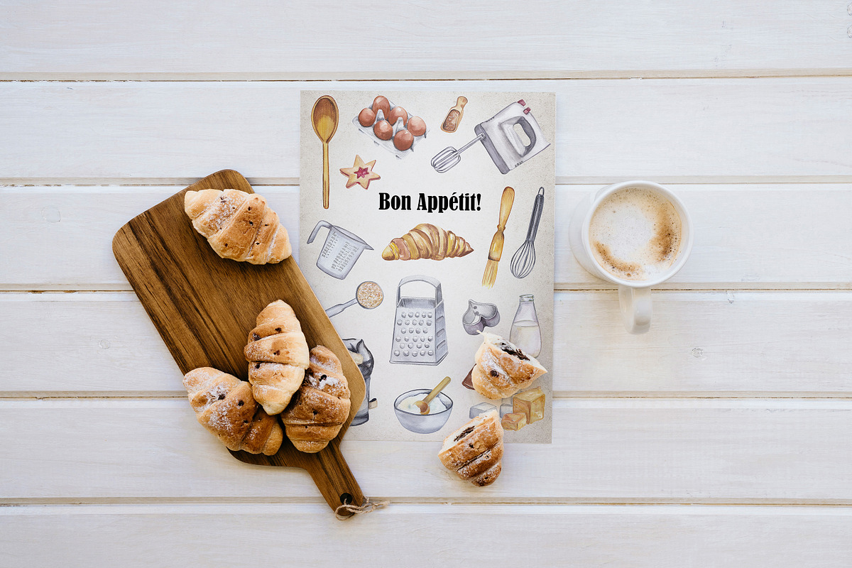 Kitchen utensils & food watercolor, a Decorative Illustration by Visual Animal (Photo 4 of 4)