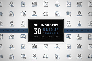 Oil Industry Icons Set | Concept, an Outline Icon by Alex Blogoodf