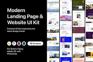 Modern Landing Page & Website UI Kit, an UI Kit Template by flr.24