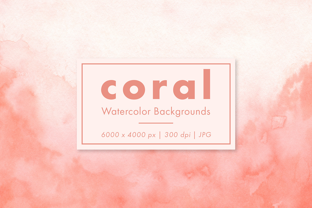 Coral Watercolor Backgrounds, a Texture Graphic by Megs Lang (Photo 1 of 3)
