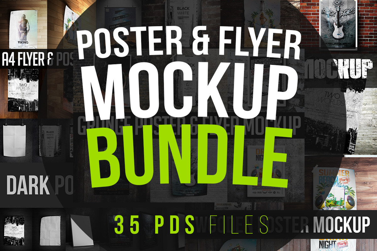 Poster & Flyer Mockup Bundle, a Print Template by CREATIVE DUDE (Photo 1 of 8)