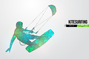 Silhouettes of a kitesurfer, a Sport Illustration by Matrosovv (Thumbnail 4 of 4)