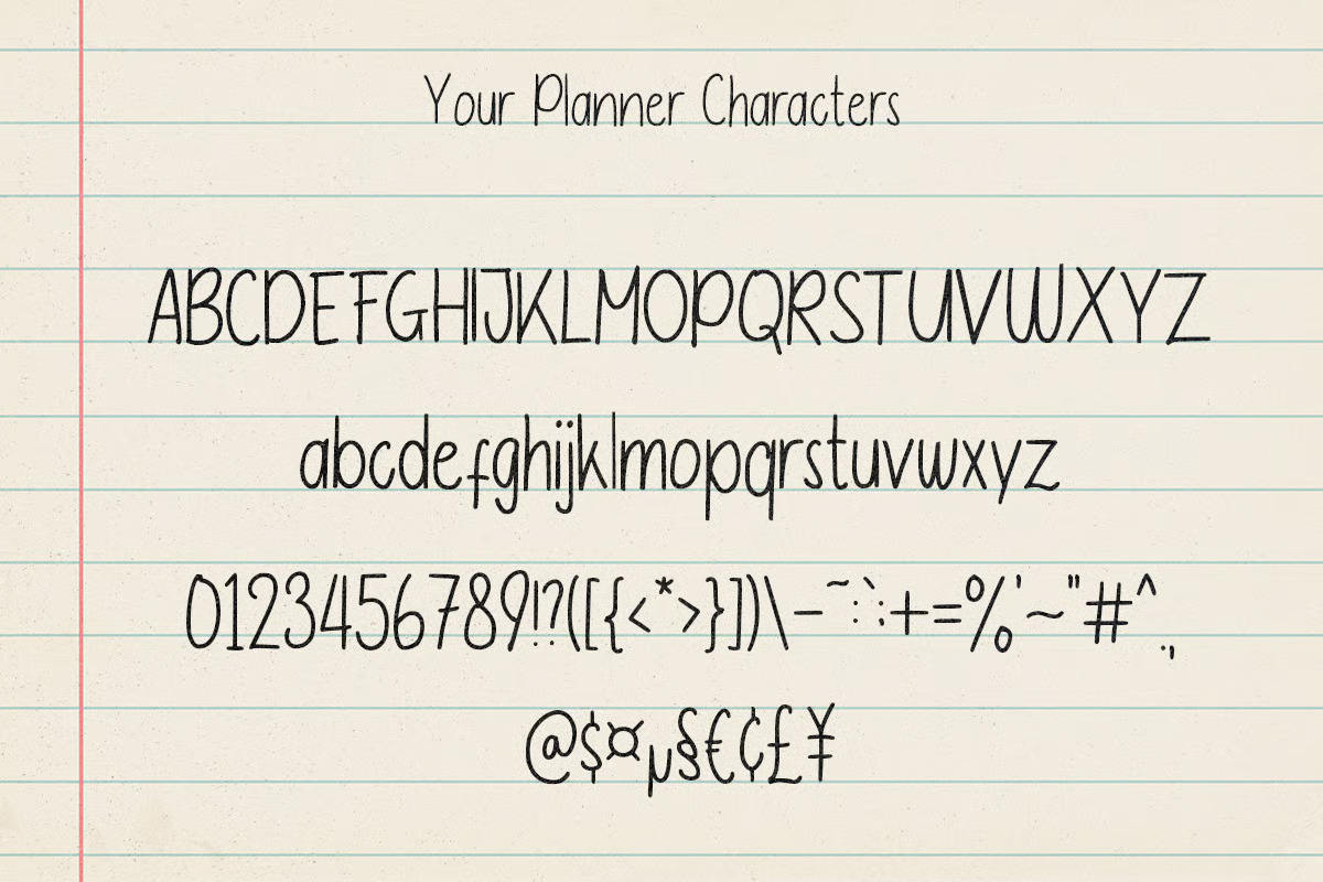 Your Planner - A Handwritten Font, a Handwritten Font by Brand Earth (Photo 2 of 12)