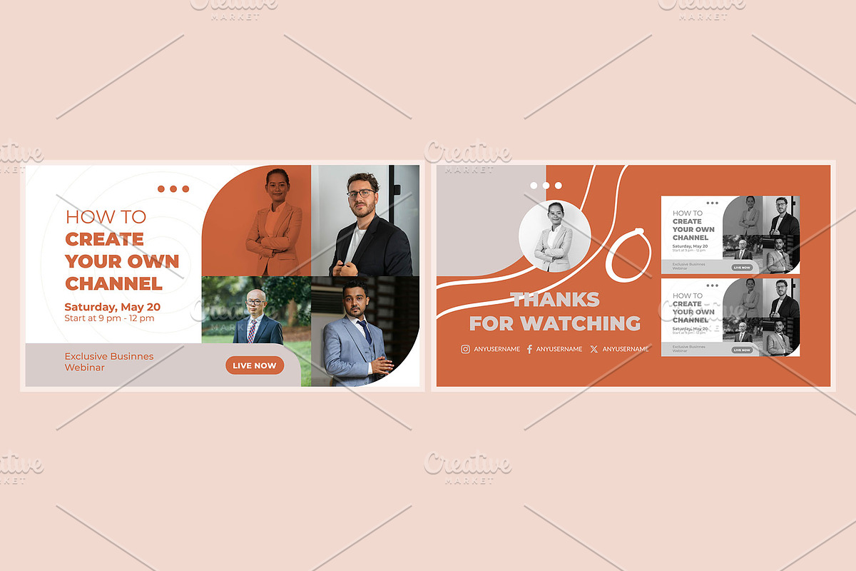 Youtube Banner Template Design, a Social Media Template by hekenostudio (Photo 4 of 8)