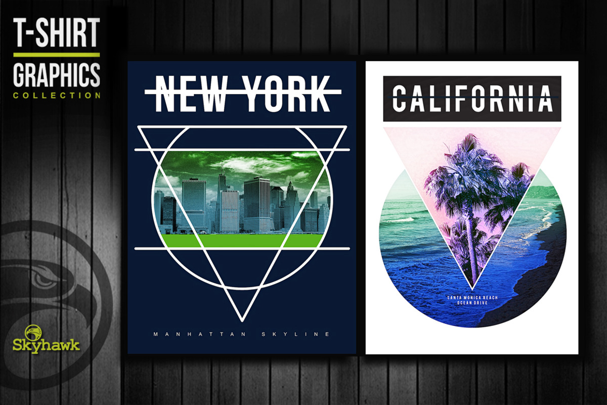 NYC & California tee shirt graphics, a Graphic by Skyhawk
