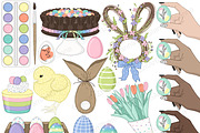 Easter Egg Painting Clipart, a Seasonal Illustration by GlamArtZhanna (Thumbnail 4 of 5)