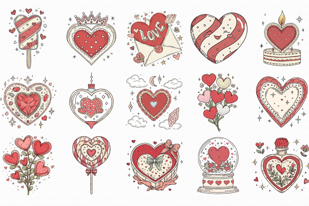 Whimsical Heart Day Clipart, an Illustration by Libby Wishes (Photo 5 of 5)