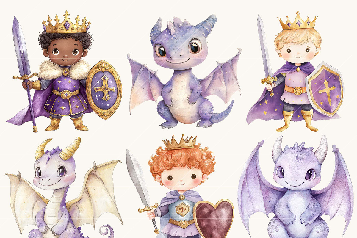 Watercolor Lavender Legends Clipart, an Illustration by SparkyDesignsUS (Photo 4 of 9)