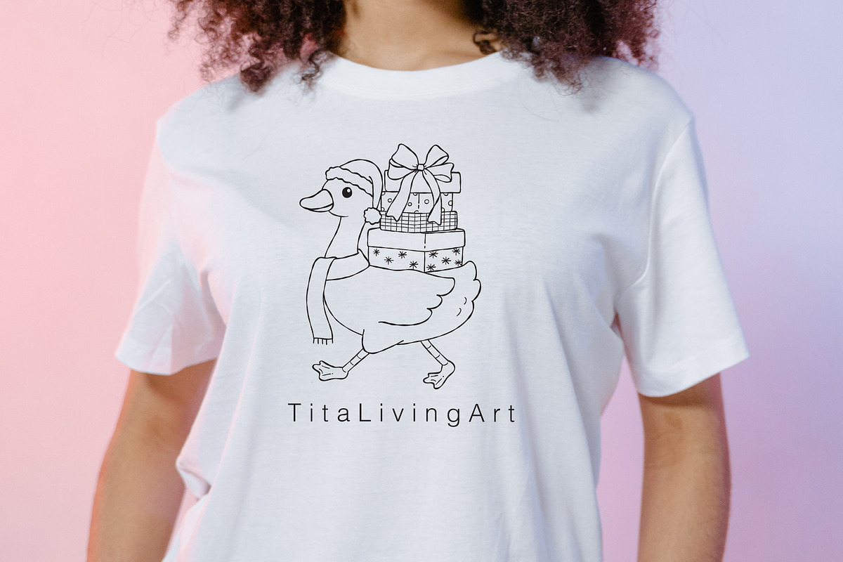 Christmas Goose Outline SVG, an Animal Illustration by TitaLivingArt (Photo 6 of 10)