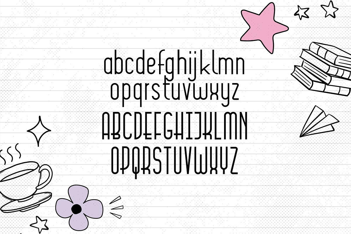 Doodle Daze - Adorable Slim Typeface, a Sans Serif Font by HipFonts (Photo 2 of 7)