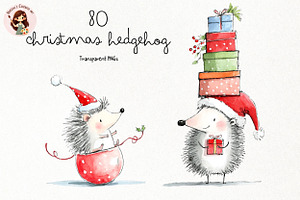 Christmas Hedgehog Clipart