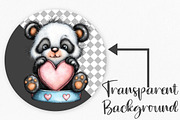 Watercolor Valentine Panda Clipart, an Illustration by Canvas Craft (Thumbnail 2 of 6)