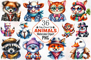 Funky Dressed-Up Animals Clipart, an Illustration by RobertsArt (Thumbnail 1 of 7)