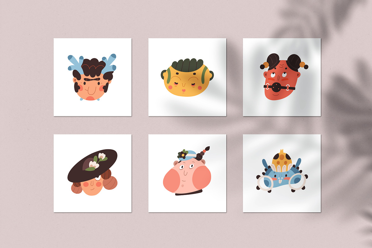 Funny abstract character avatars set, an Animal Illustration by Good Studio (Photo 4 of 5)