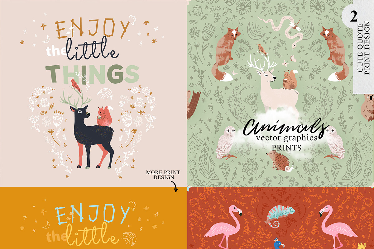 Forest and tropical animals patterns, a Pattern Graphic by WalnutBird (Photo 7 of 8)
