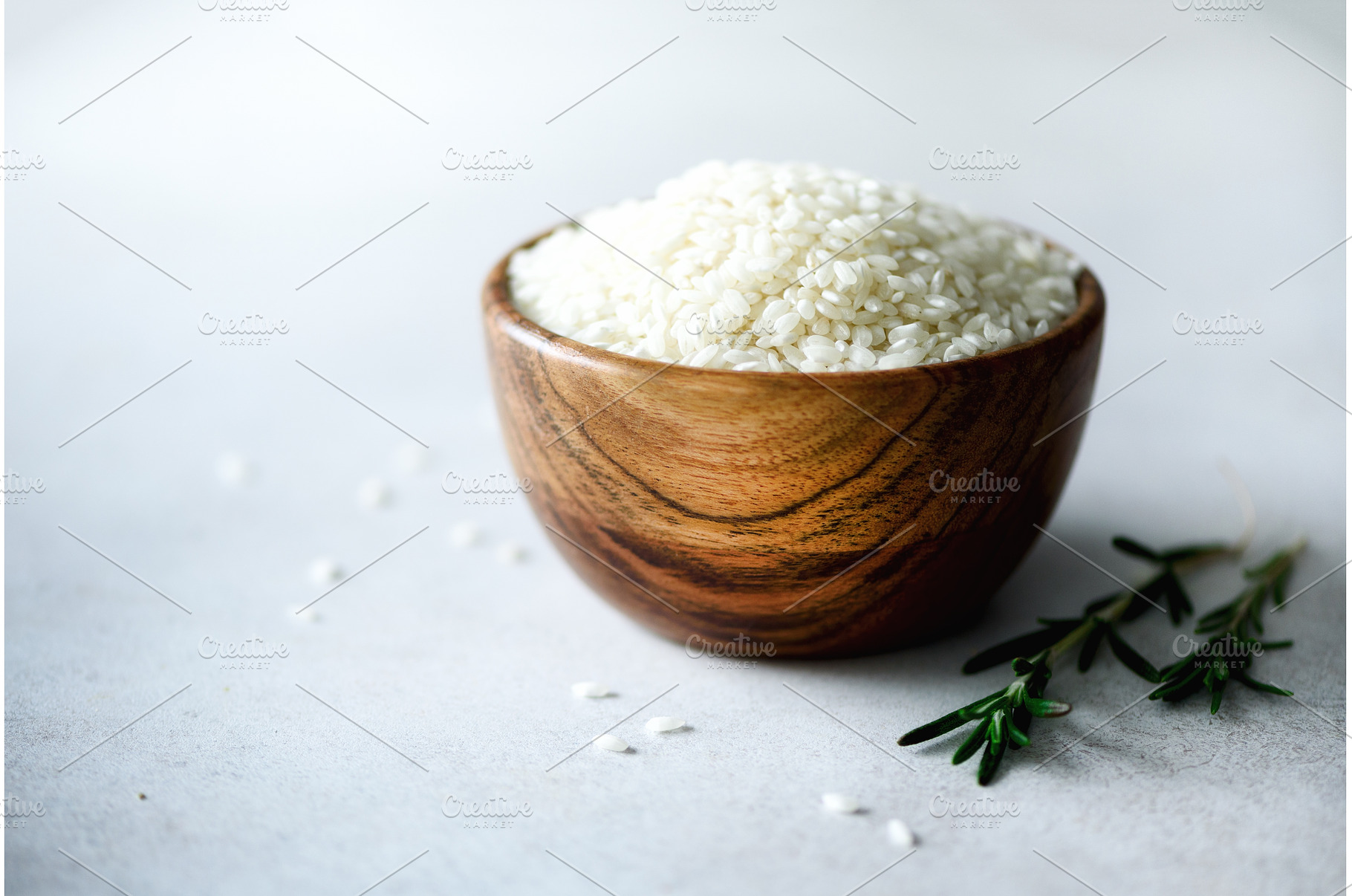 White raw organic jasmine rice in, a Food & Drink Photo by Enjoy Photo