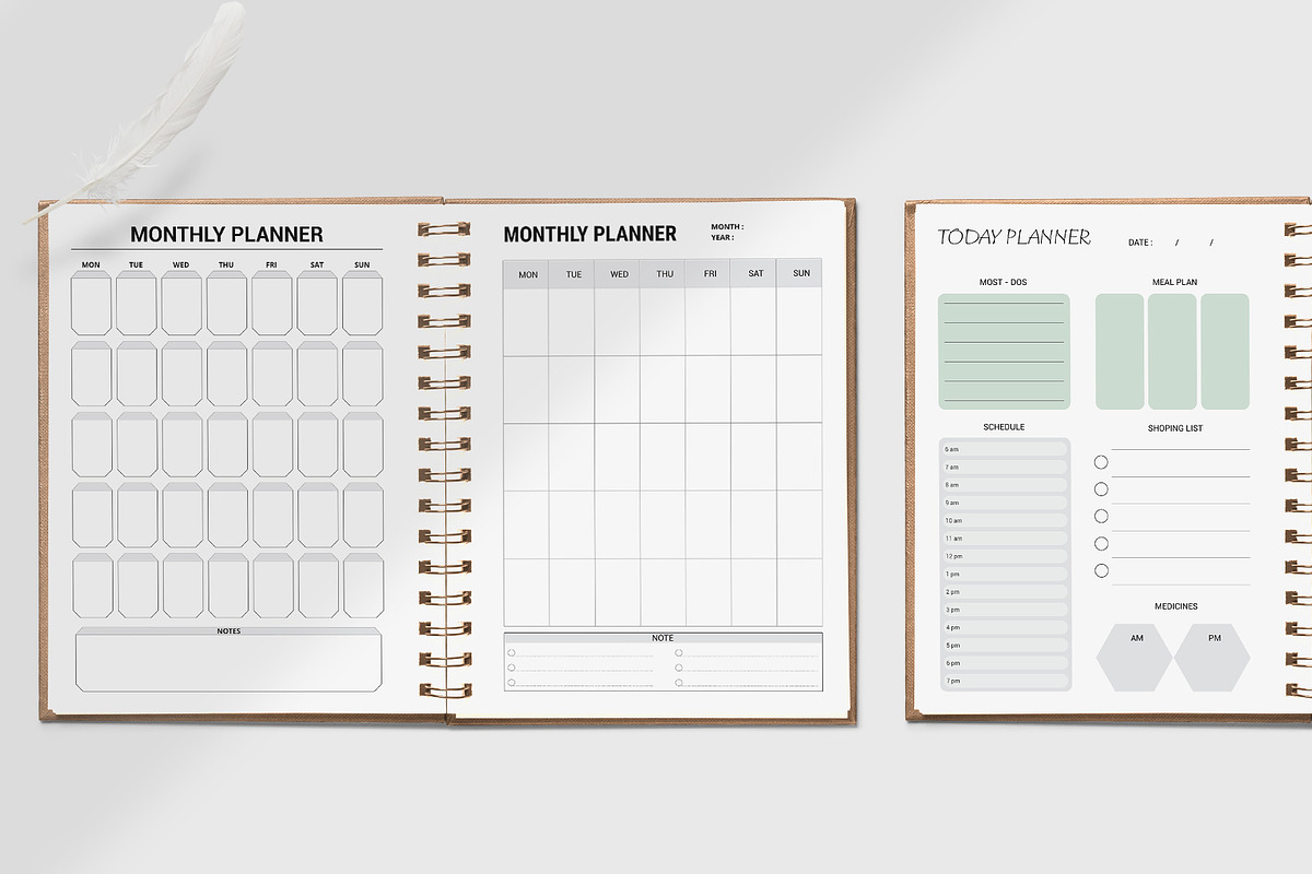 Daily Weekly Monthly Planner Bundle, a Stationery Template by ROJI CREATOR (Photo 3 of 12)