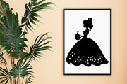 Cute Princess Black Silhouettes, an Object Graphic by Cool Worker (Thumbnail 2 of 4)