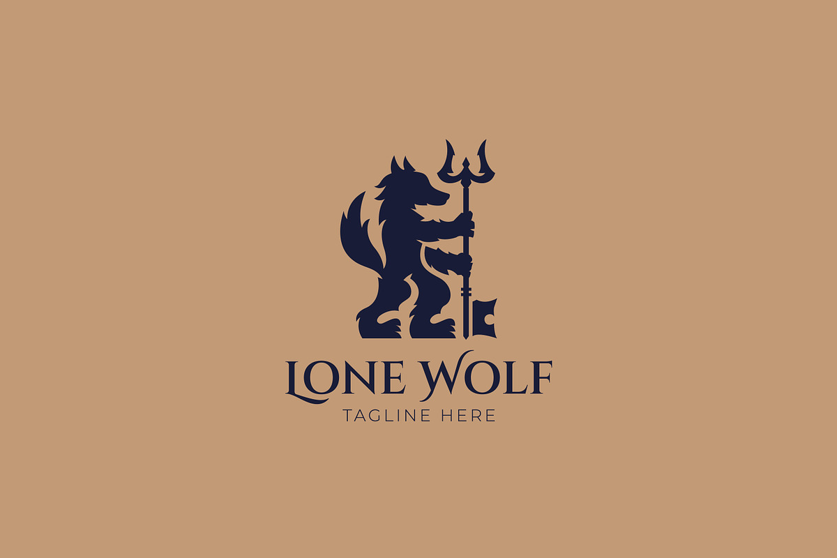 Lone Wolf Logo with Trident Key, a Branding & Logo Template by Signatoro (Photo 3 of 3)