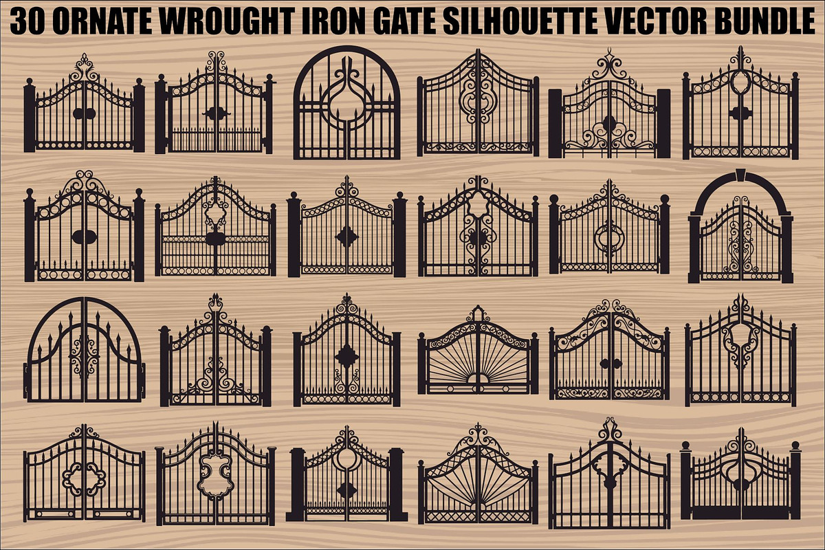 Ornate Iron Gate SVG Bundle, an Illustration by Designs_River (Photo 1 of 31)