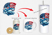 Shark 4th of July Clipart, a Graphic by Artnoy (Thumbnail 4 of 5)