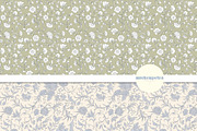 Blue and Green Vintage Florals, a Pattern Graphic by Mieken Petra Designs (Thumbnail 3 of 5)