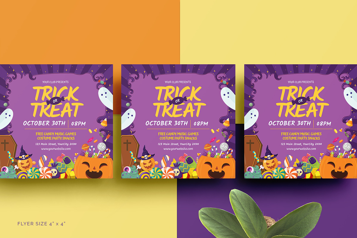 Halloween Trick or Treat Flyer, a Flyer Template by Creativestoree (Photo 4 of 4)