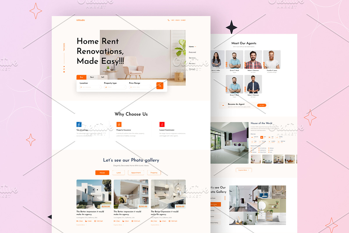 Real Estate Website Design, a Landing Page Template by uiwarrior (Photo 1 of 2)
