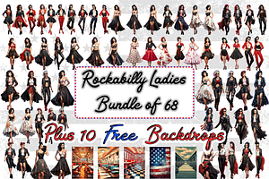 Rockabilly Women Bulk Bundle of 68