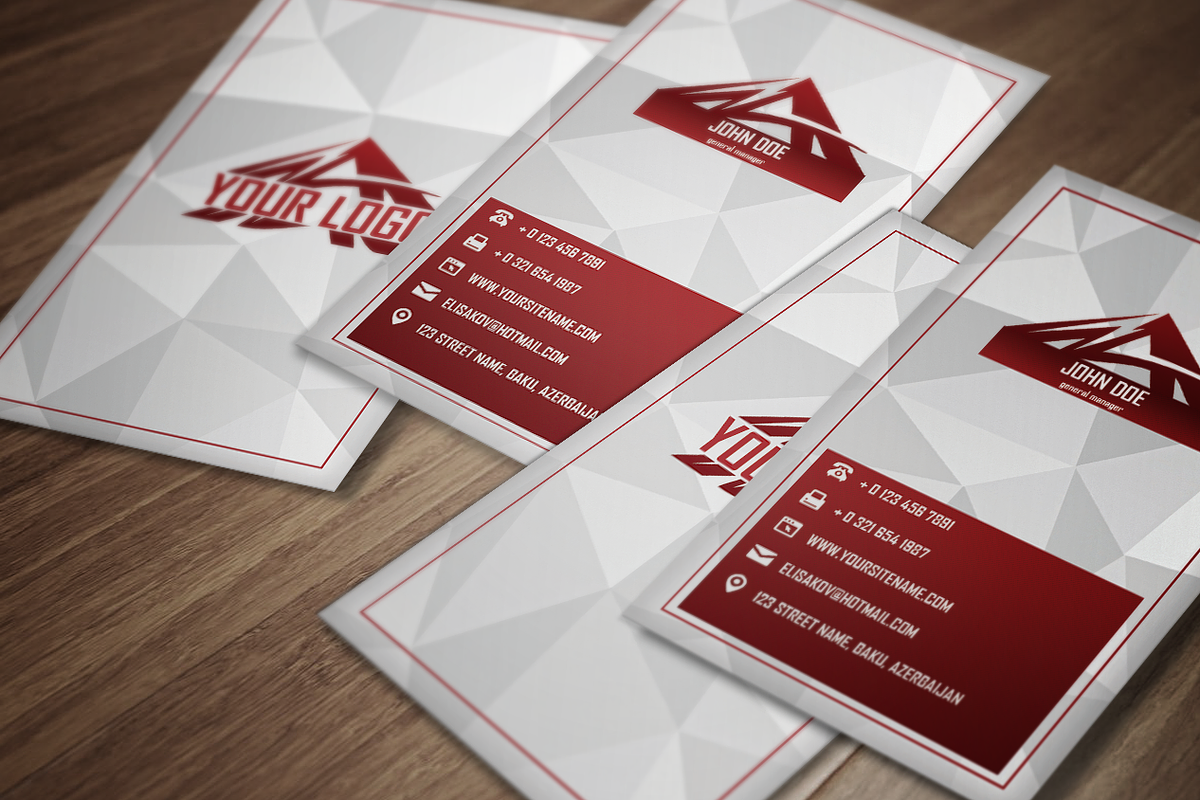 Red Tri - Premium Business Card, a Business Card Template by BAUXERdesigns