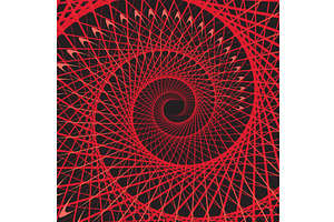 Abstract red spiral vortex on black, an Illustration by piter.goskov
